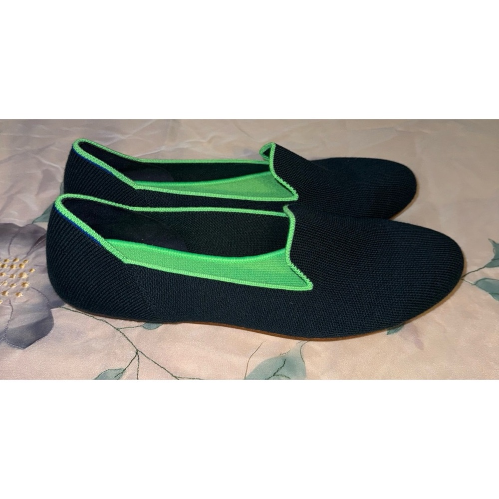 New Rothy's Forest Green and Neon Green Loafers Size 10W - Picture 5 of 11